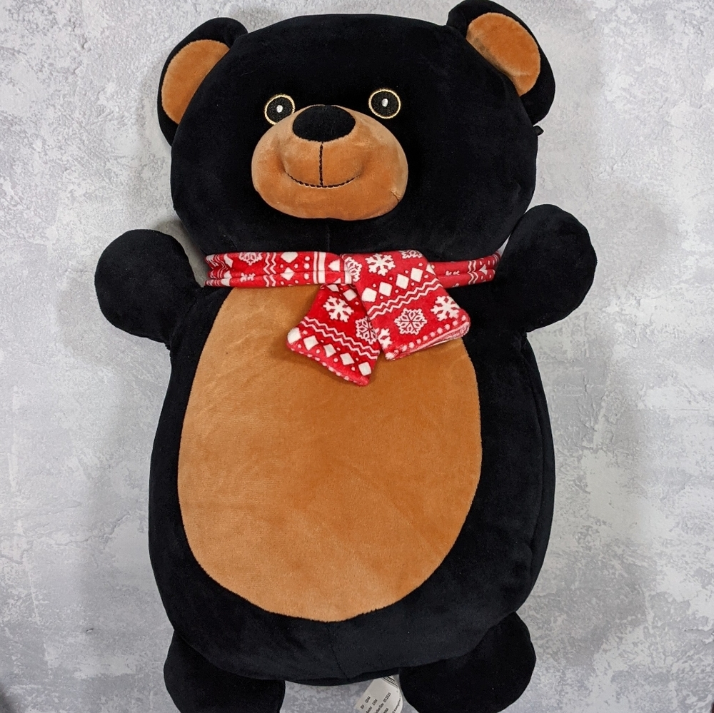Squishmallows Black Bear Holiday Scarf Hug Mees